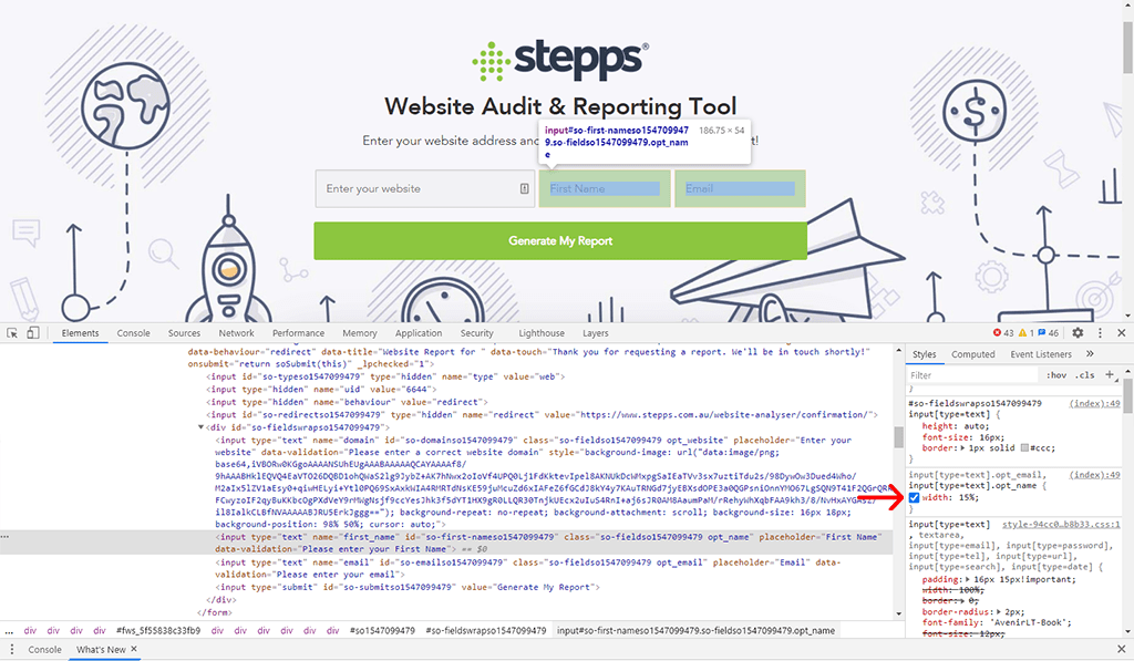 Stepps input field 2